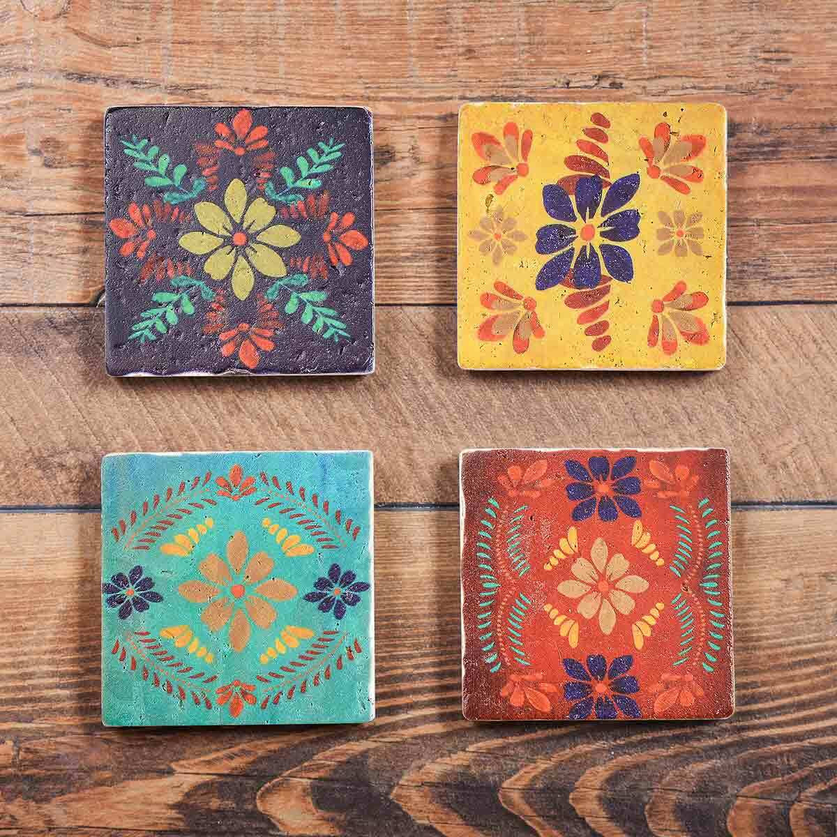 Southwest Bloom Coasters - Set of 4
