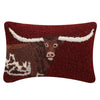 Crimson Gaze Longhorn Hooked Pillow - OUT OF STOCK UNTIL 07/16/2026