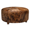Saddle Brown Round Ottoman