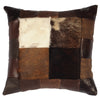 Hair on Hide & Leather Collage Square Pillow with Fabric Back