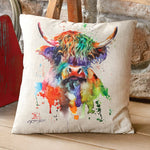 Watercolor Highland Cow Outdoor Pillow - OVERSTOCK