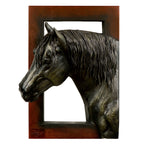 Left Facing Black Horse Head Wall Sculpture