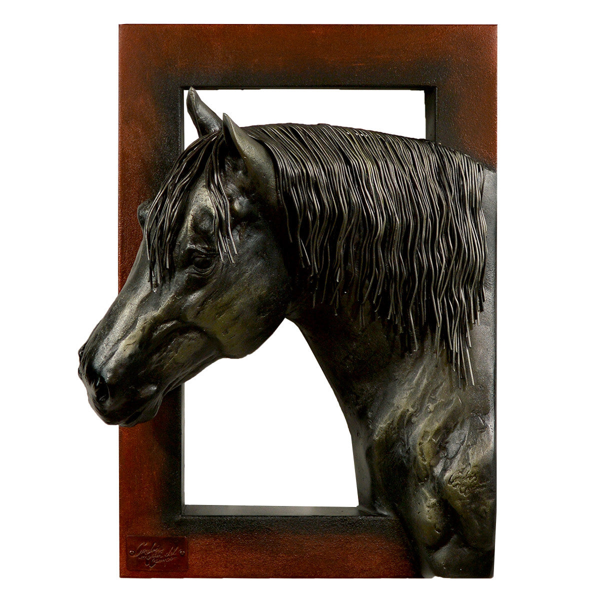 Left Facing Black Horse Head Wall Sculpture