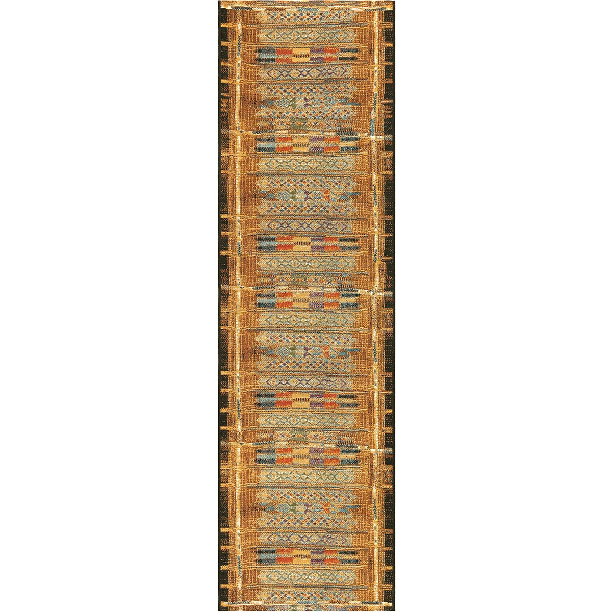 Tribal Stripes Gold Indoor/Outdoor Rug - 2 x 8