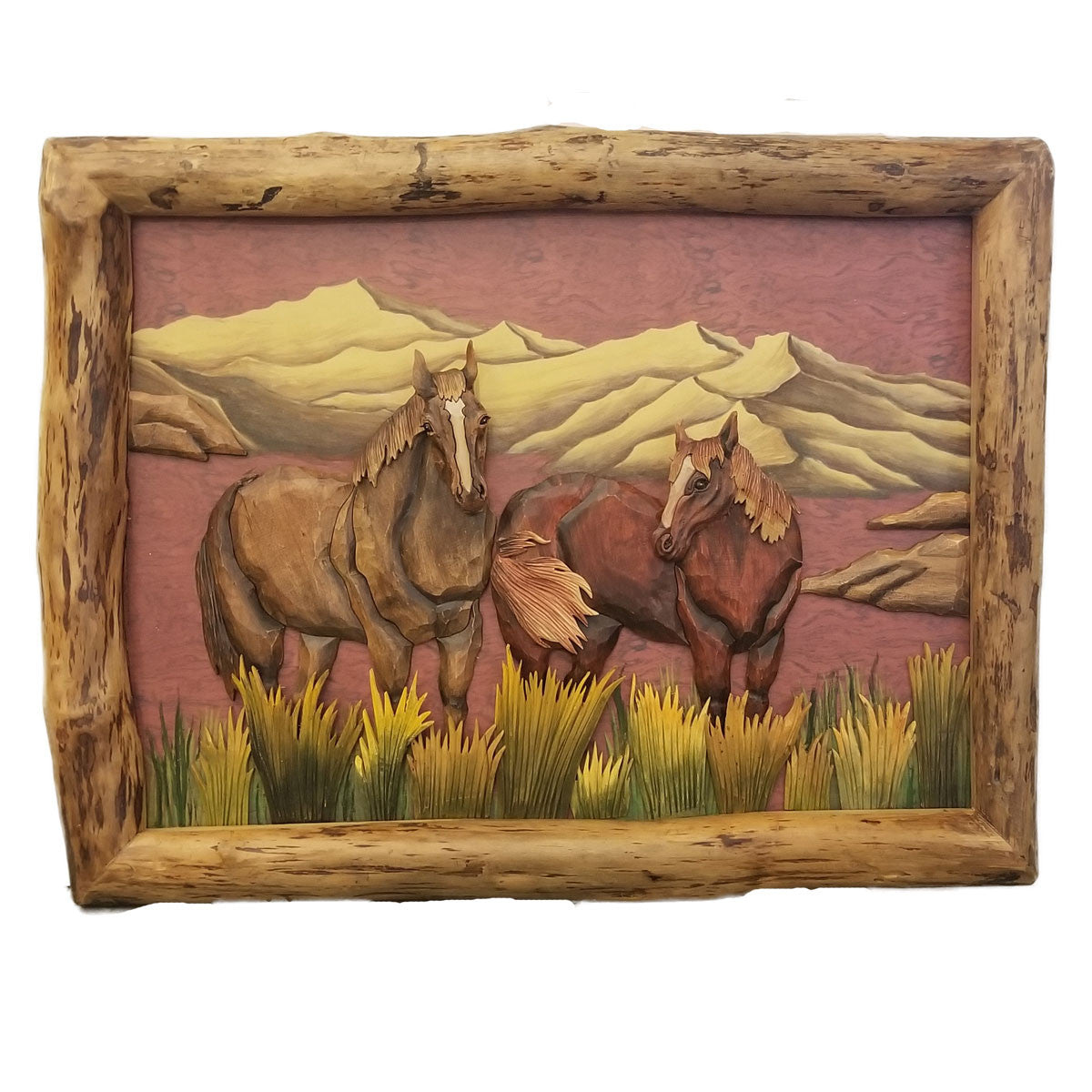 Mountain Summer Horses Wall Art - Large
