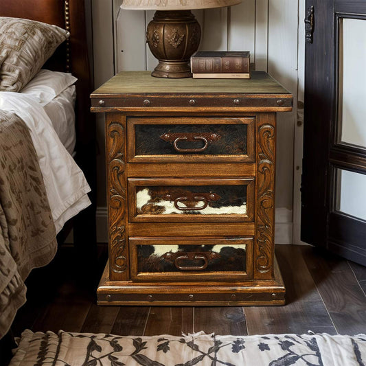 Brindle Leather Nightstand