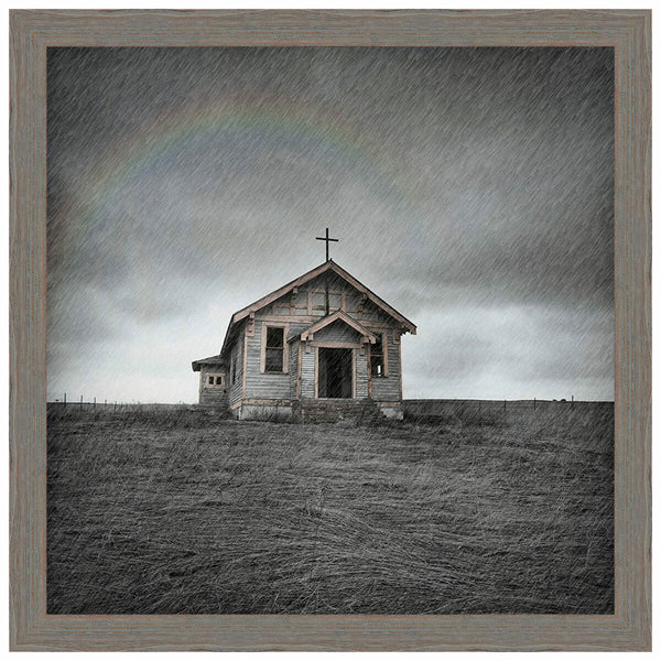 Prairie Church Framed Canvas