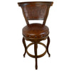 Spanish Heritage Swivel Barstool with Back - Rustic