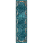 Prairie Scrolls Turquoise Rug - 2 x 8