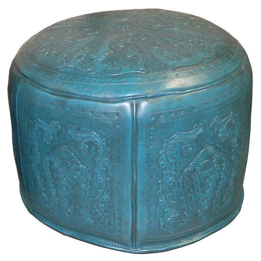 Large Ottoman Round Teal