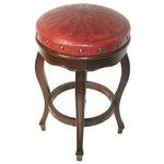 Spanish Heritage Round Barstools - Colonial Red - Set of 3
