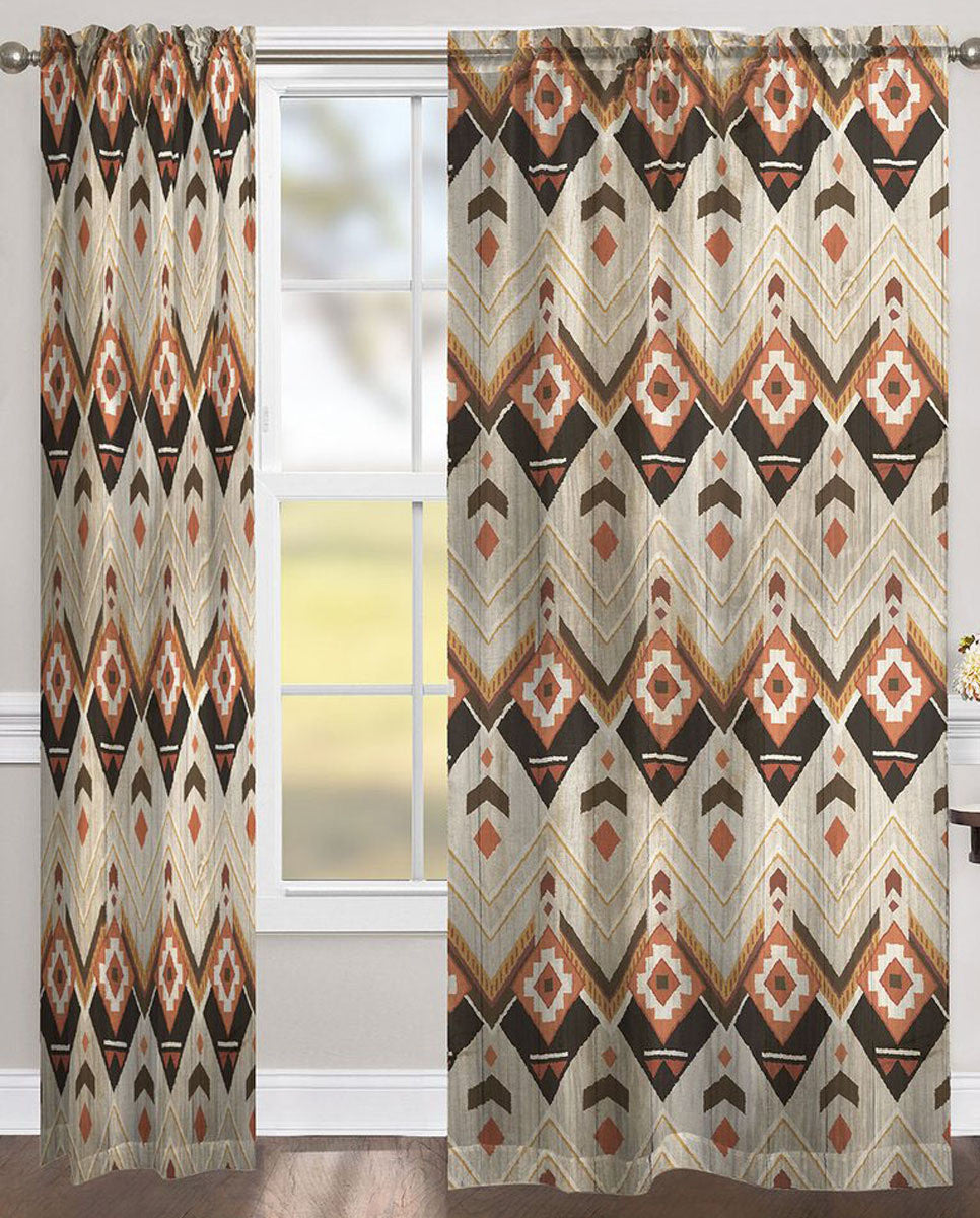 Rustic Chevron Room Darkening Window Panel - 84 Inch - OUT OF STOCK UNTIL 08/17/2026