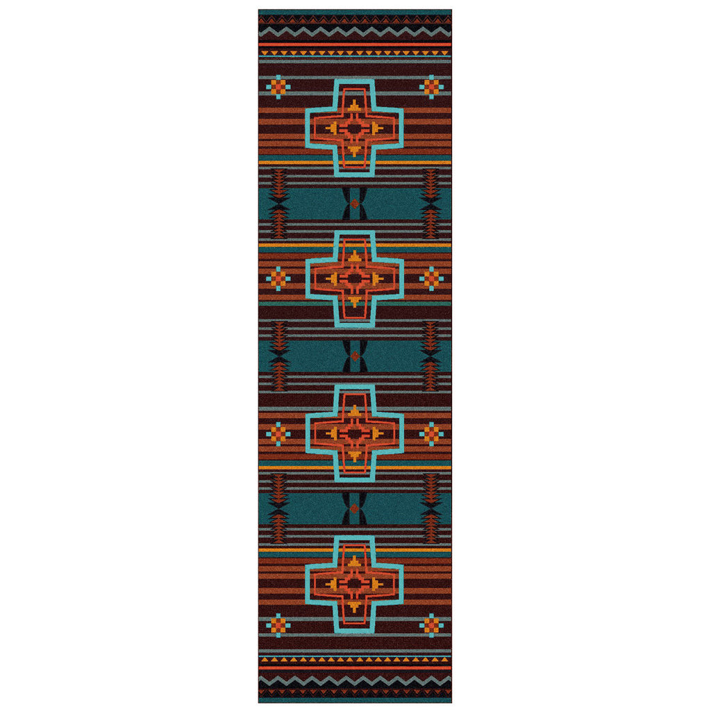 Arrow Path Blue Rug - 2 x 8
