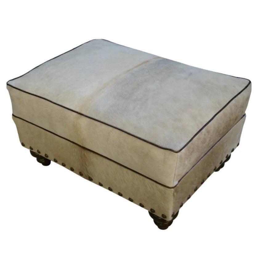 Champagne Cowhide Ottoman
