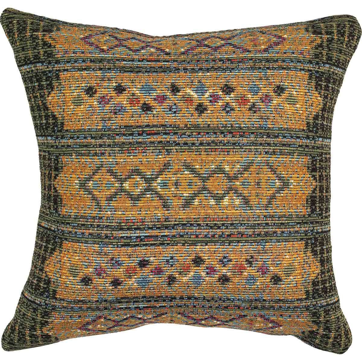Tribal Stripes Square Accent Pillow - Green - OUT OF STOCK UNTIL 10/07/2026