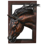 Grazing Left Facing Horse Wall Sculpture