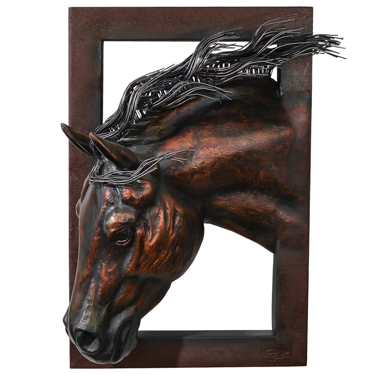 Grazing Left Facing Horse Wall Sculpture