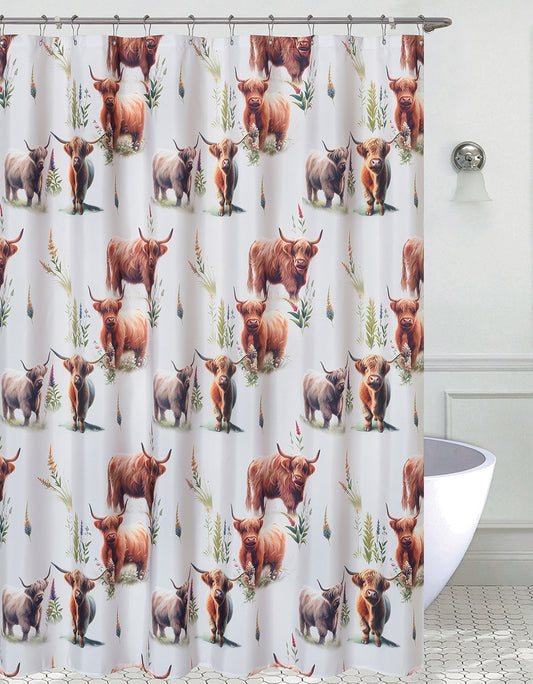 Highland Cow Country Shower Curtain