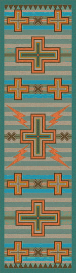 Tempest Turquoise & Gray Rug - 2 x 8
