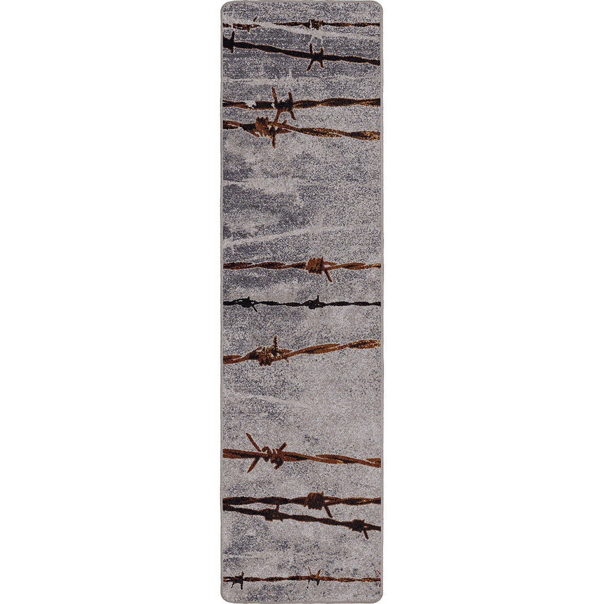 Barbed Wire Gray Rug - 2 x 8