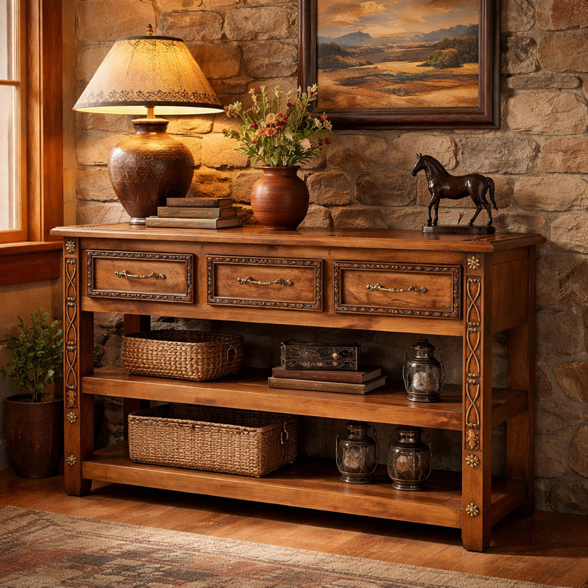 Rosemont Carved Console Table