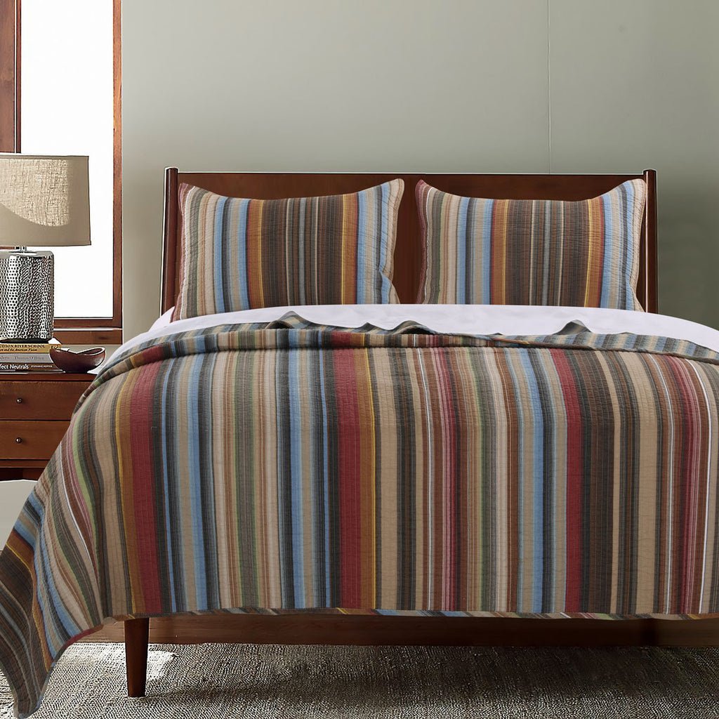 Desert Strata 3pc Quilt Bed Set - Full/Queen
