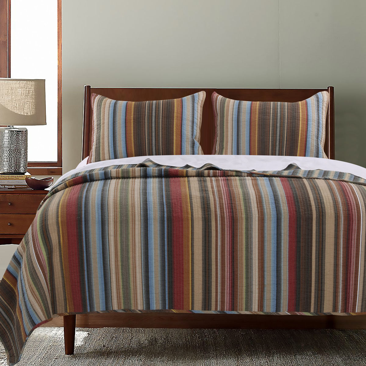 Desert Strata 3pc Quilt Bed Set - Full/Queen