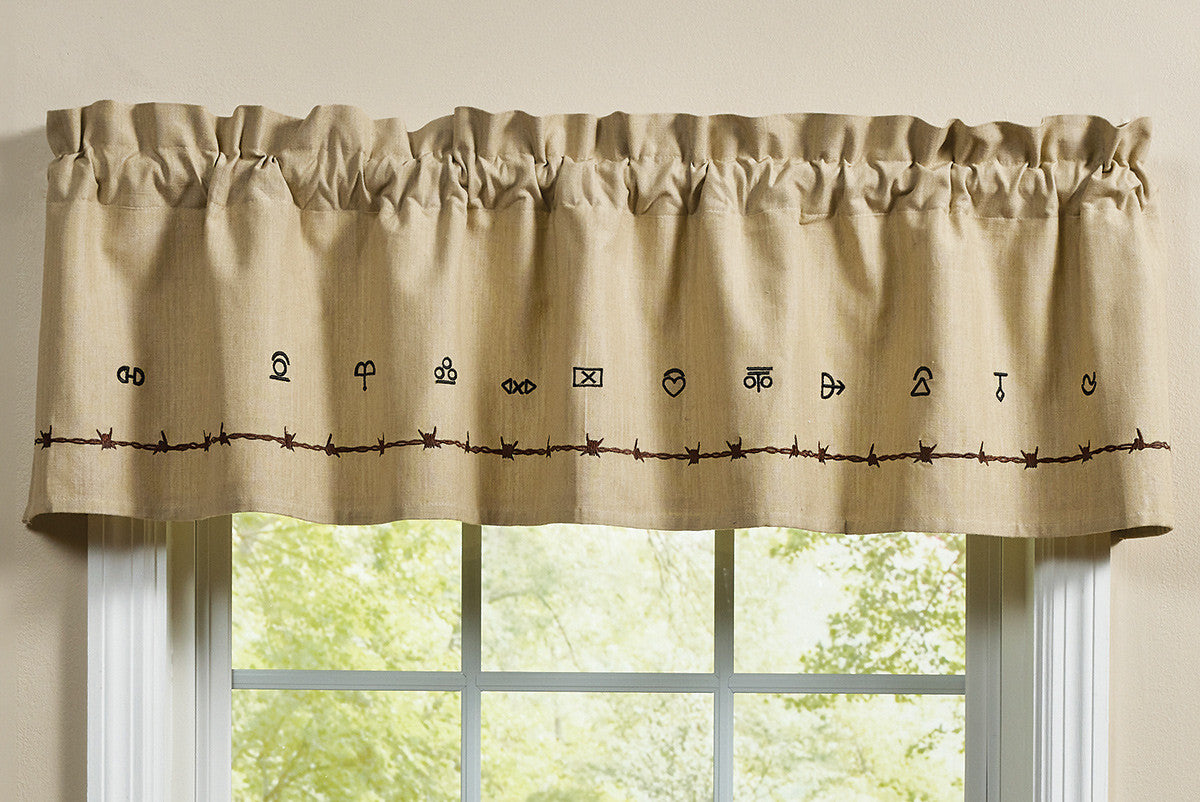 Cowboy Brands Lined Embroidered Valance - OVERSTOCK
