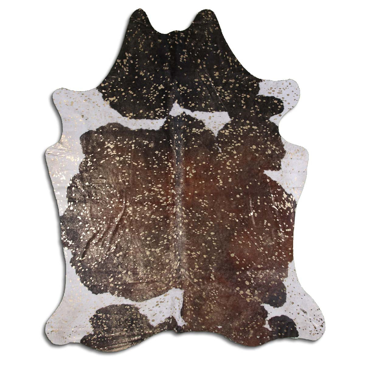 Gold Specked Tri Cowhide Rug - Large