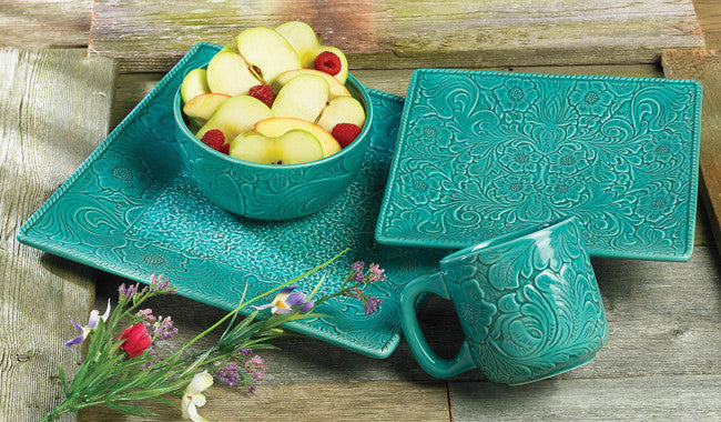 Savannah Turquoise Dinnerware Set (16 - OUT OF STOCK UNTIL 09/30/2026