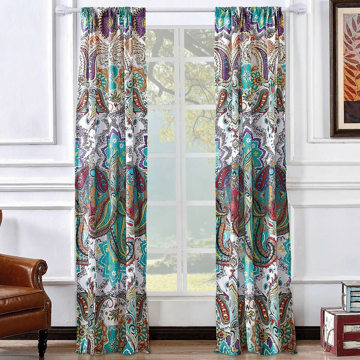 Paisley Brilliance Lined Drapes - OVERSTOCK