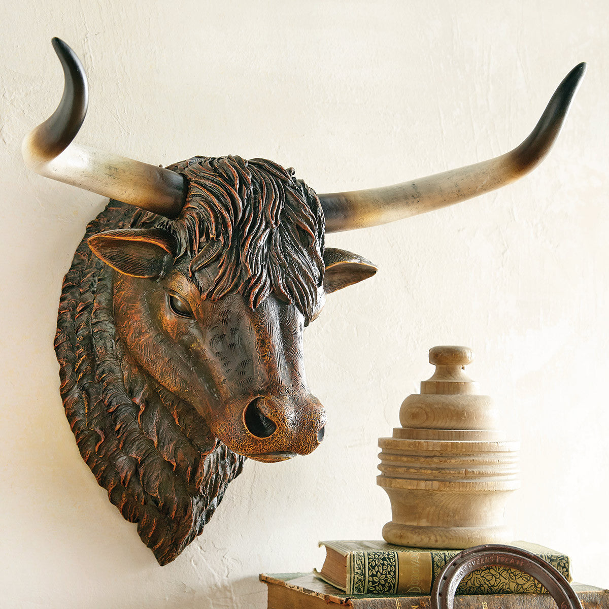 Longhorn Steer Sculpture Wall Hanging - SALE