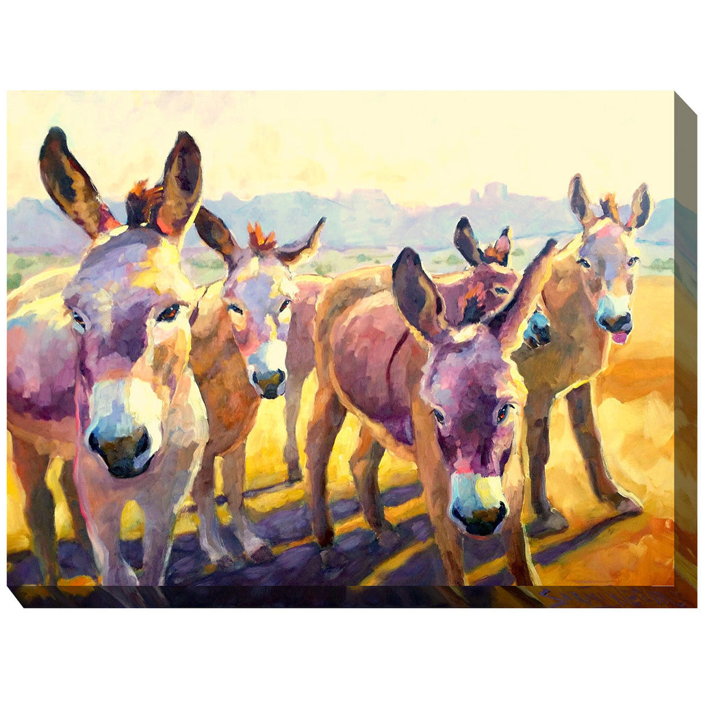 Donkey Pals Outdoor Canvas Wall Art