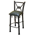 Coronado Iron Counter Stool with Back - Colonial Sage - Set of 2