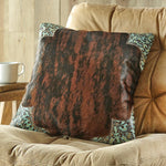 Highland & Teal Floral Cowhide Pillow - Large