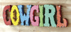 Cowgirl Colorful Metal Art Sign
