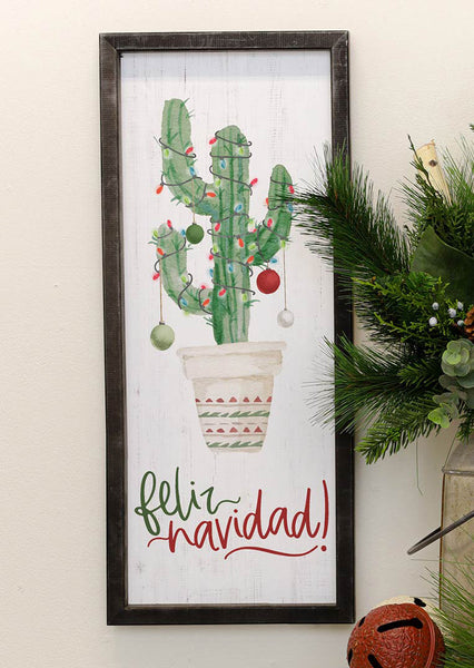 Cactus Christmas Framed Wall Art