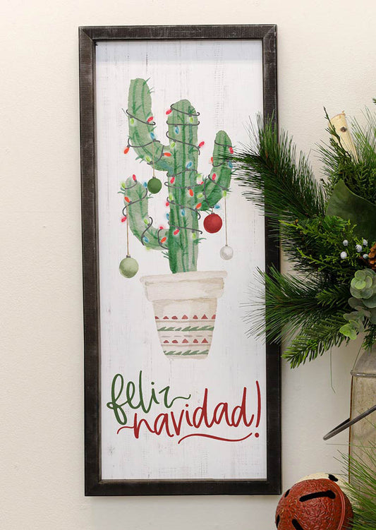 Cactus Christmas Framed Wall Art