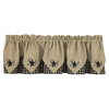 Black Embroidered Stars Pointed Valance - OUT OF STOCK UNTIL 09/17/2026
