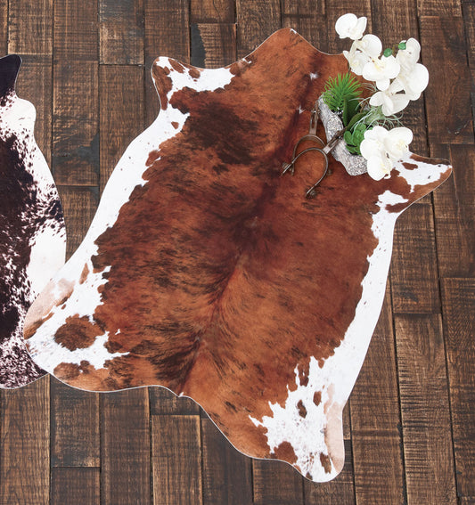 Small Faux Cowhide White Belly Rug - SALE