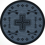 Crossed Arrows Flint Rug - 8 Ft. Round