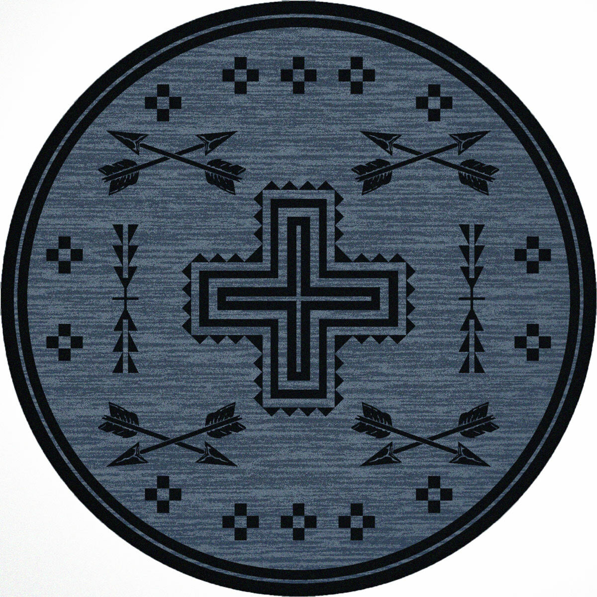 Crossed Arrows Flint Rug - 8 Ft. Round
