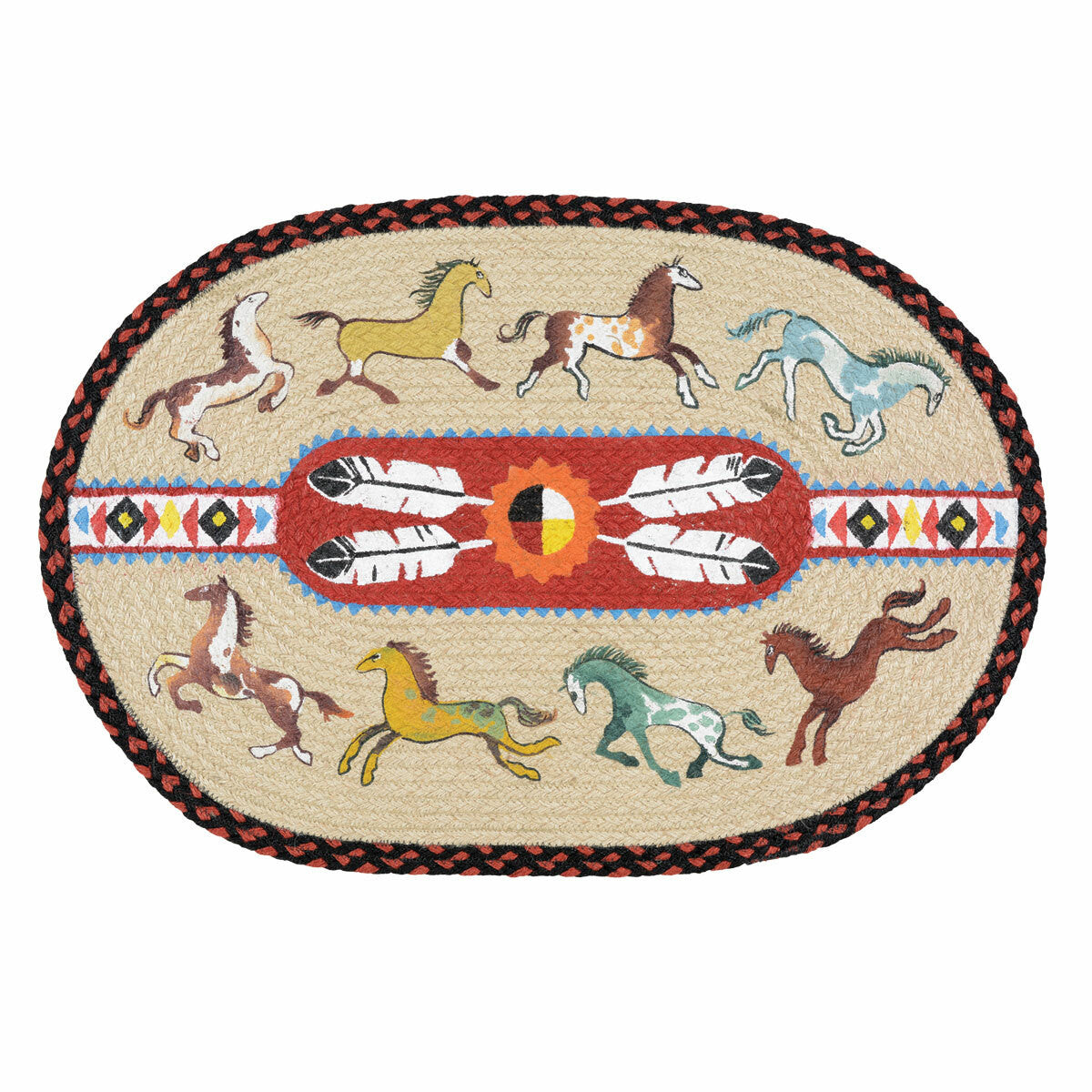 Dancing Horses Braided Rug - OUT OF STOCK UNTIL 06/10/2026 | Lone Star ...