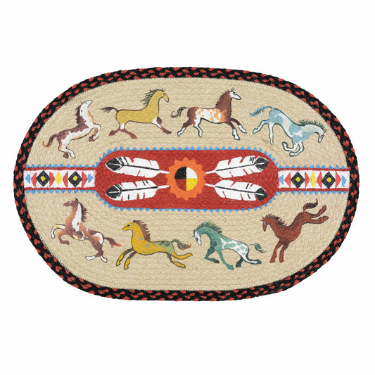 Dancing Horses Braided Rug - OUT OF STOCK UNTIL 07/06/2026
