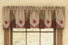Red Embroidered Stars Pointed Valance