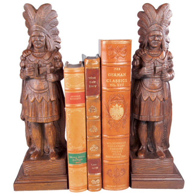 Cigar Store Indian Bookends - Set of 2