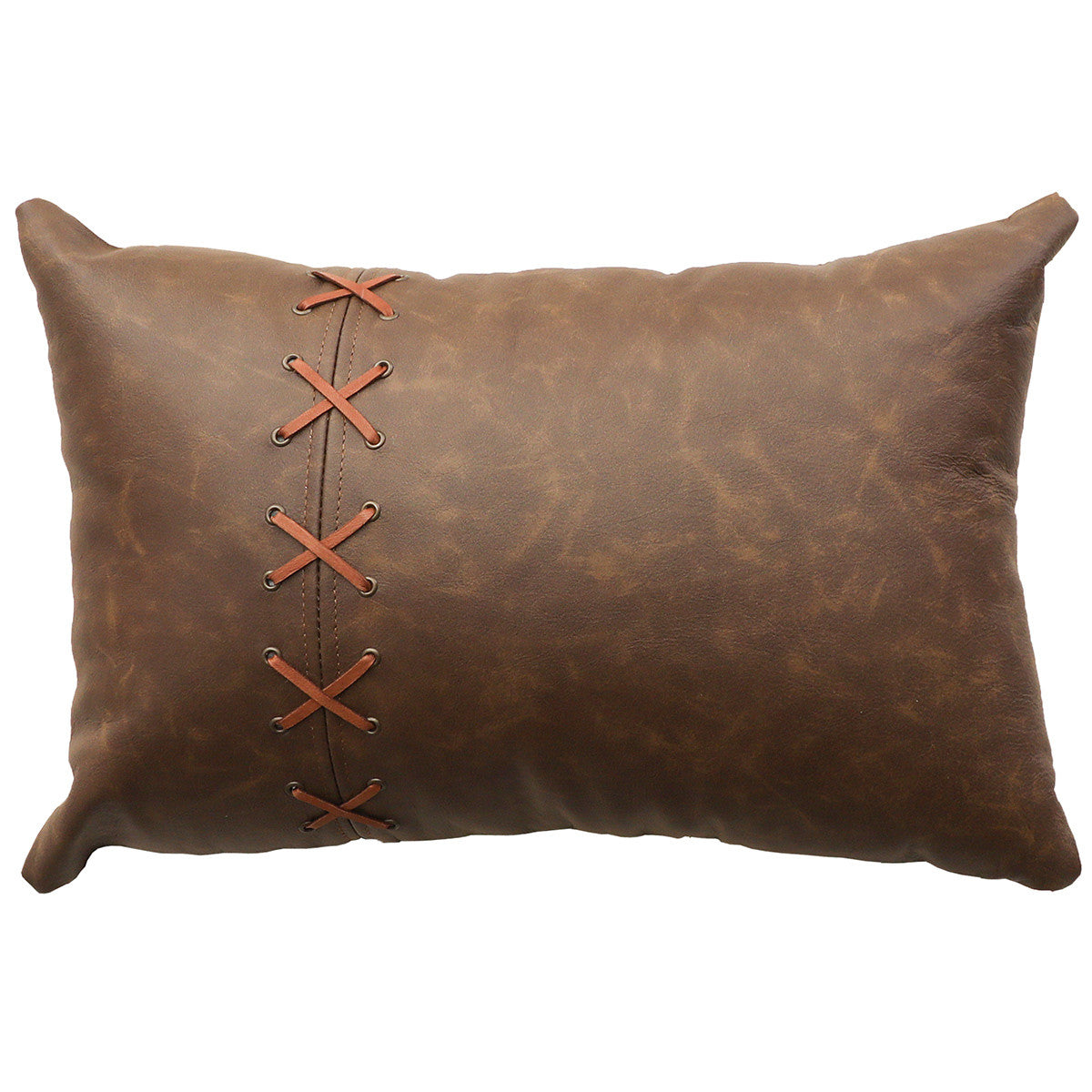 Butte Leather Pillow with Fabric Back - 12 x 18