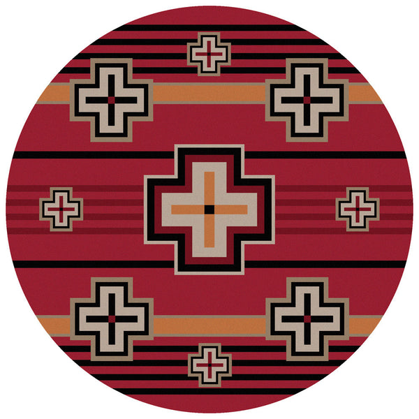 Bounty Red Southwestern Rug - 8 Ft. Round