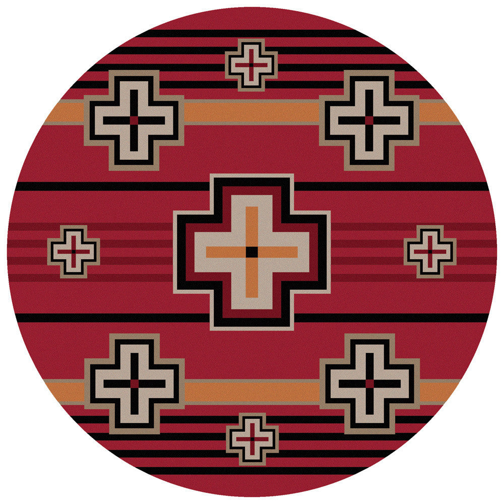 Bounty Red Southwestern Rug - 8 Ft. Round