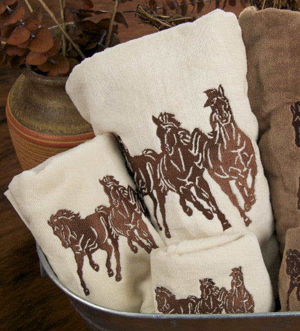 Running Horse Cream Towel Set (3 pcs)